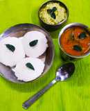 Idli Sambhar with coconut Chutney