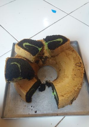 Foto resep Bolu pandan mix coklat