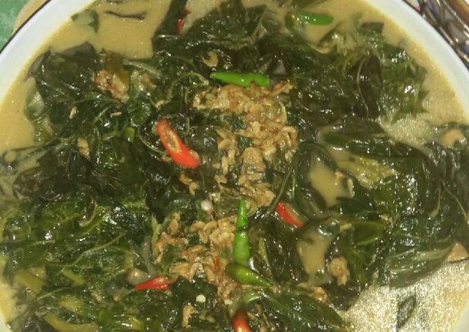 Resep Gulai daun singkong rebon bumbu simple bgt yang Enak Banget