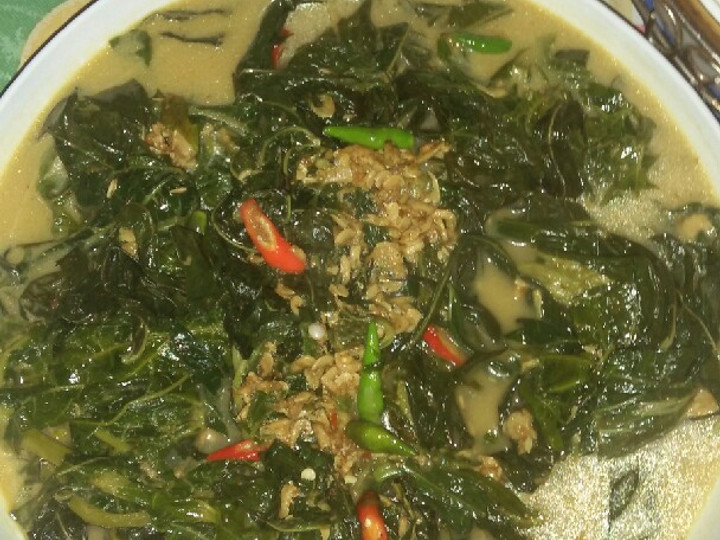 Resep Gulai daun singkong rebon bumbu simple bgt yang Enak Banget