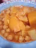 Guiso de garbanzos con calabaza