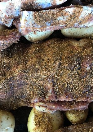 Una foto de Costillas de cerdo al horno de piedra