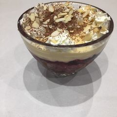 A picture of Lemon Sponge and Berry Trifle.