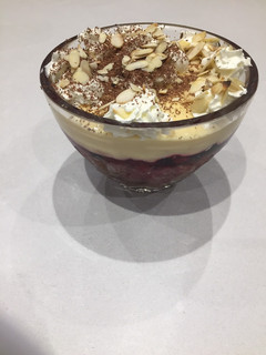 A picture of Lemon Sponge and Berry Trifle.