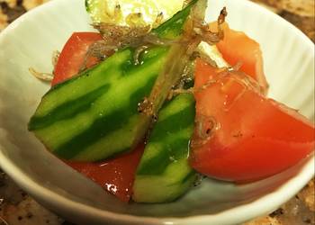 Easiest Way to Prepare Yummy Cucumber and tomato salad with young sardine