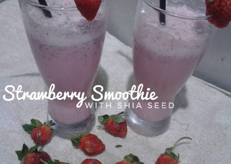 Resep Strawberry Smoothie With Shia Seed Anti Gagal