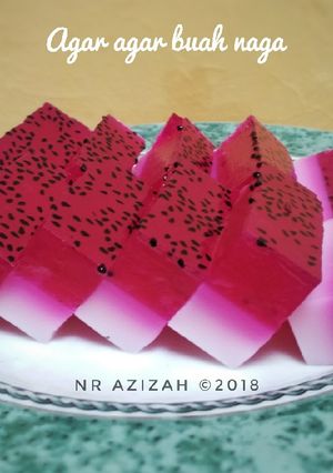 Foto resep Agar agar Buah Naga lapis Susu