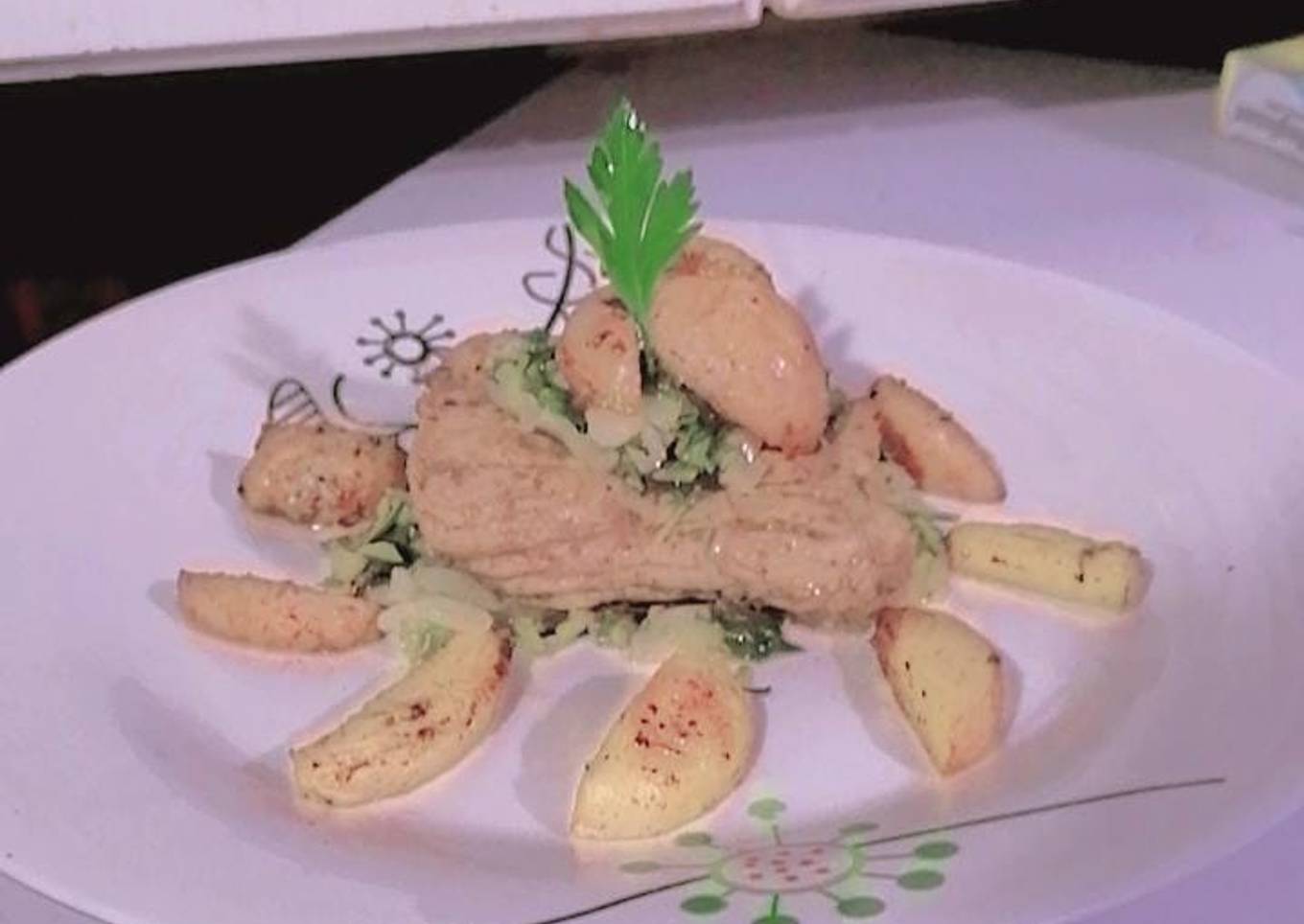 Filete al perejil con papas rústicas