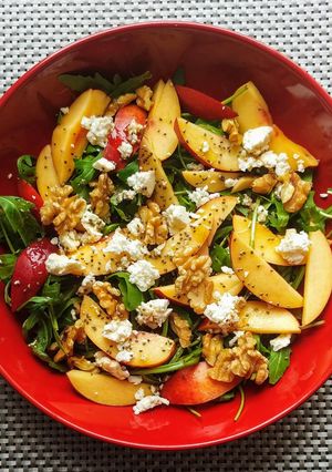 A picture of Nectarine feta salad.
