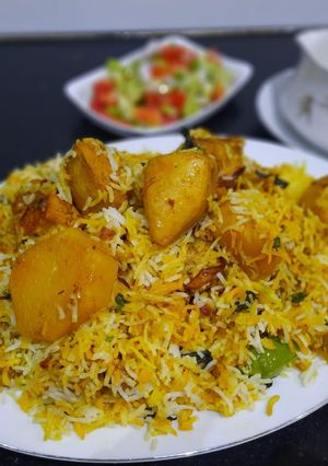 A picture of Chicken Degi biryani.