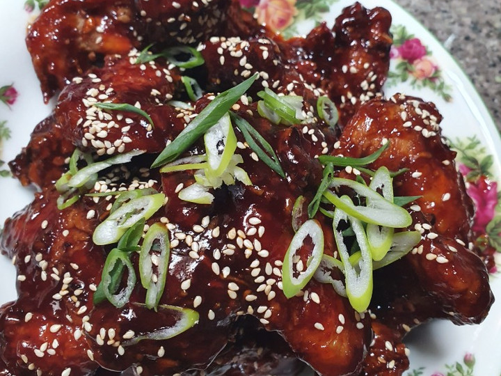Resep Korean Chicken Wings (Yangnyeom-tongdak) Anti Gagal