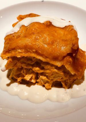 A picture of Buffalo Chicken 🐔 Corn 🌽 Tortilla Bake.