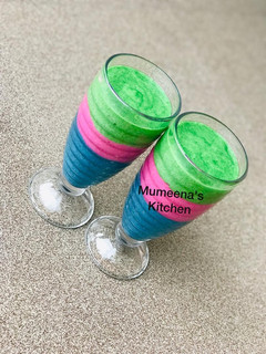 A picture of Colourful banana smoothie.