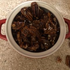 A picture of Roasted pecan nuts with jaggeryVeganuary.