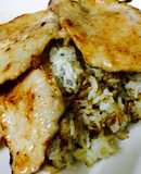 Thịt áp chảo mật ong ăn kèm cơm chiên