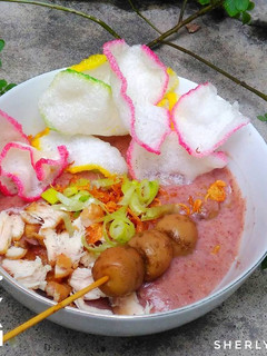 Foto resep Bubur Ayam Beras Merah