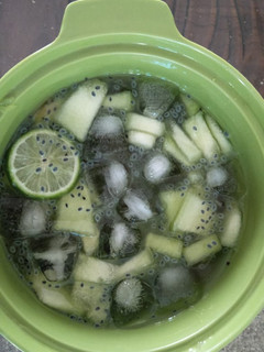 Foto resep Es melon selasih