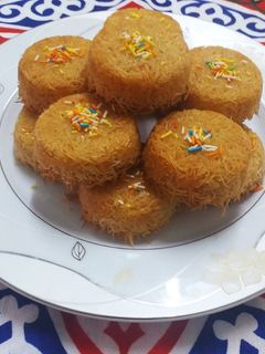 صورة لوصفة كب كيك كنافة(بالقشطة)