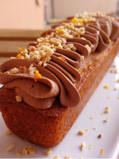 Una foto de Bizcocho 1-2-3 de speculoos con trufa y naranja