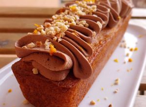Una foto de Bizcocho 1-2-3 de speculoos con trufa y naranja