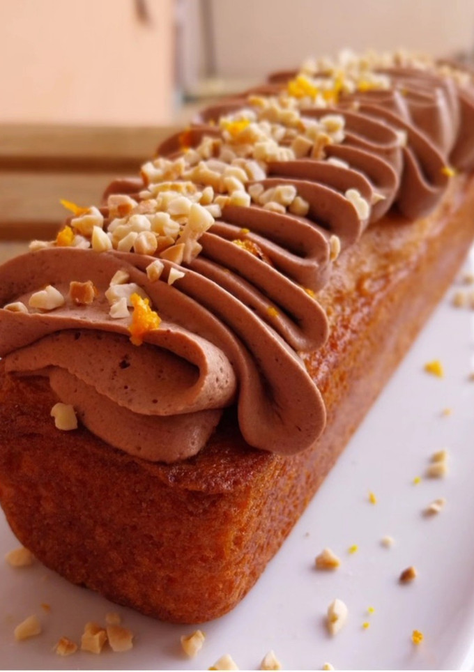 Una foto de Bizcocho 1-2-3 de speculoos con trufa y naranja