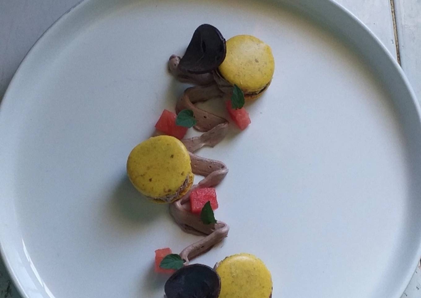 Macarrons con ganache de chocolate