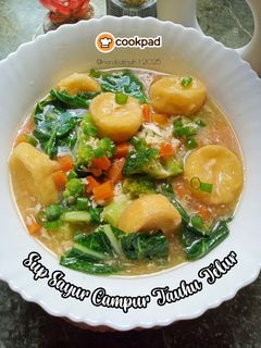 Gambar Sup Sayur Campur Tauhu Telur