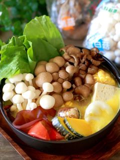 奶香菇菇南瓜鍋 的食譜成品照片