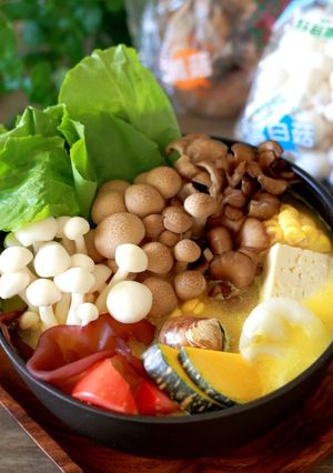 奶香菇菇南瓜鍋 的食譜成品照片