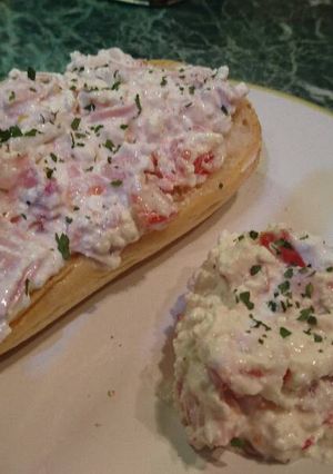Túrós -sonkás szendvicskrém (saláta) recept fotója
