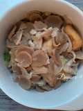 Tumis jamur tiram bakso dan tahu