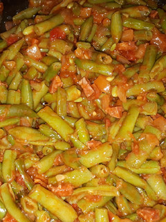 Una foto de Judías verdes con pisto y chorizo