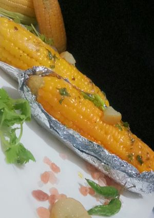 A picture of Mexican corn on the cob.