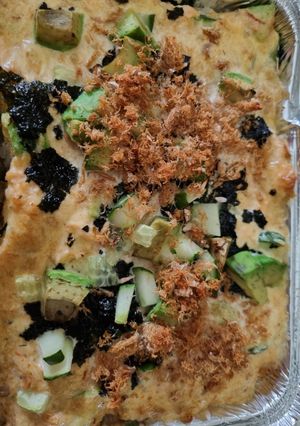A picture of Ketofied konjac rice sushi bake.