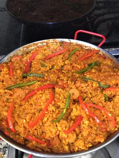 Una foto de Paella