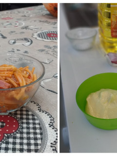 Una foto de Fideos tostados con jamón y verdura y ajo casero