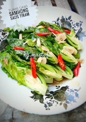 Foto resep Tumis Sawi Samhong Saus Tiram #Pekaninspirasi