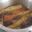 Vegetarian stuffed zucchini, eggplants