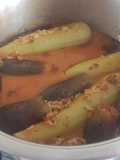 Vegetarian stuffed zucchini, eggplants