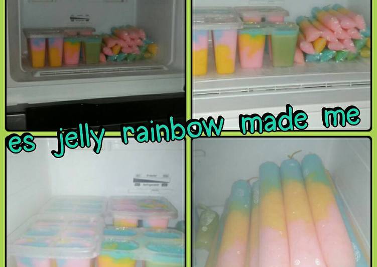 Resep masakan Es jelly rainbow | cara pembuatan Es jelly rainbow Yang Sederhana