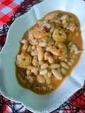 Alubias blancas con langostinos, gambas y cigalitas