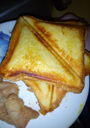 A picture of Chicken skin toast #AuthorMarathon.