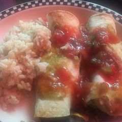 A picture of Vegan enchiladas.