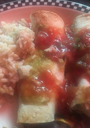 A picture of Vegan enchiladas.