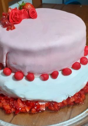 Una foto de Pastel de fresas