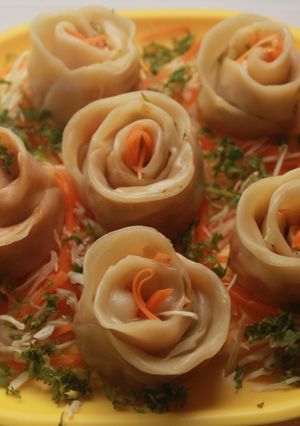 A picture of Steamed Momos- with an Italian twist.