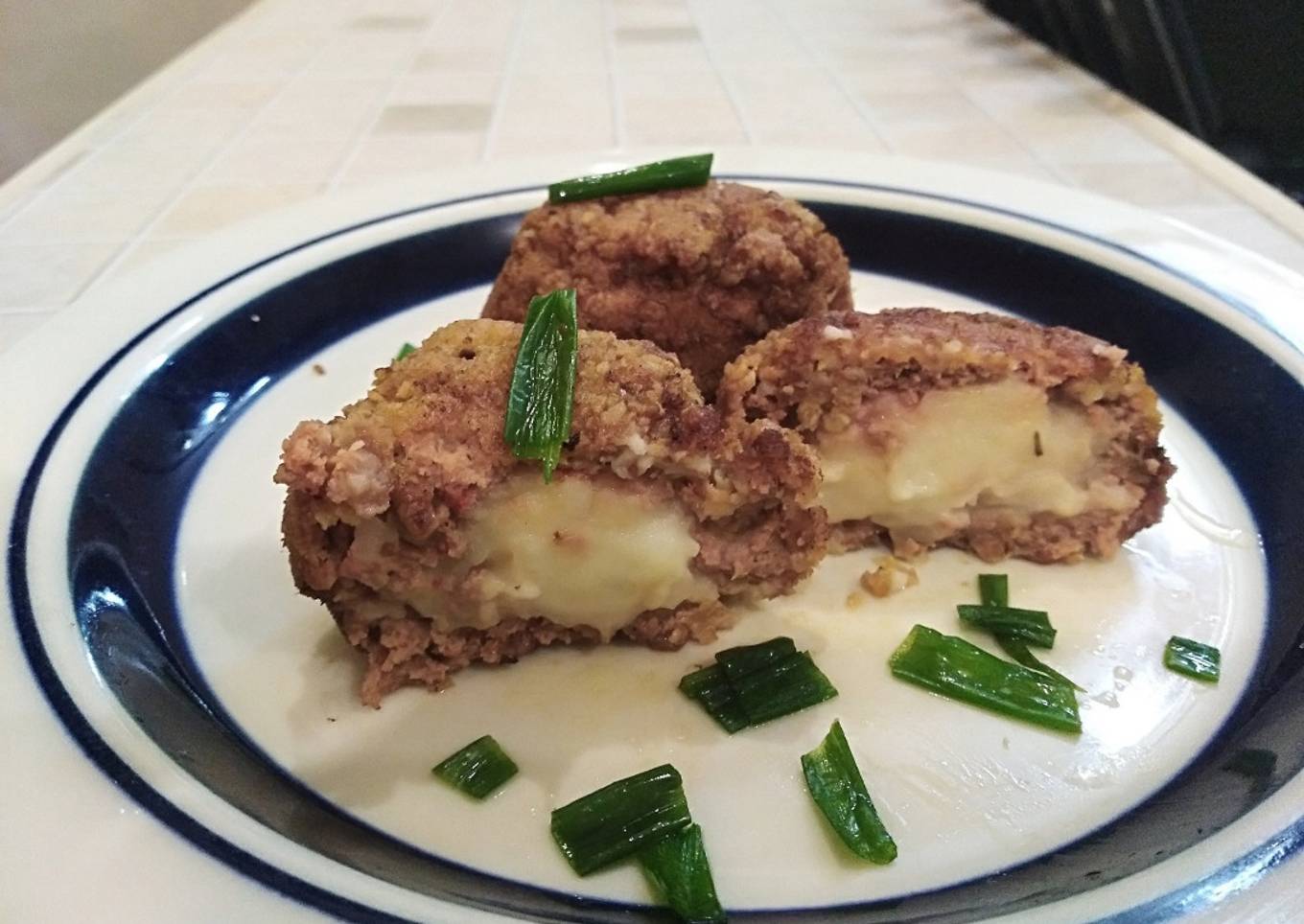 Papa rellena a la inversa