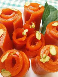 A picture of Dried Mango Pulp Rolls (Aamba Poli Rolls).