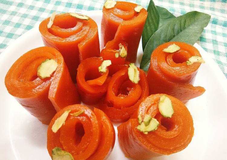 Recipe of Favorite Dried Mango Pulp Rolls (Aamba Poli Rolls)