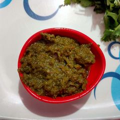 A picture of Pudina Chutney with Tadka twist | Green (hari)Mint Chutney.